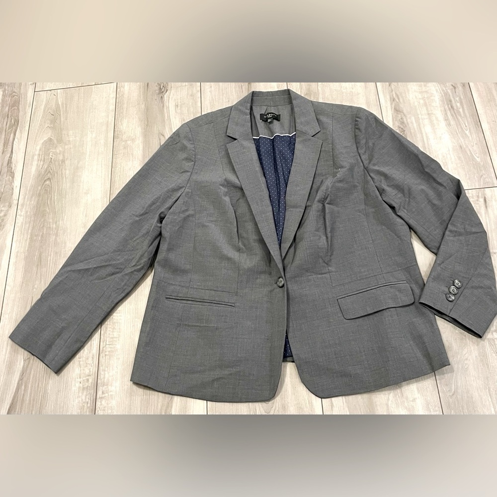 Talbots Gray Wool Blend Blazer Size 16W